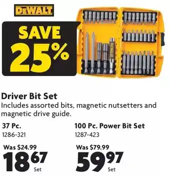Home Hardware Driver bit set: 37 pc. | 100 pc. offer
