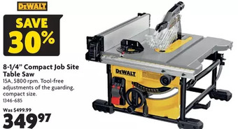 Home Hardware 8-1/4" compact job site table saw offer