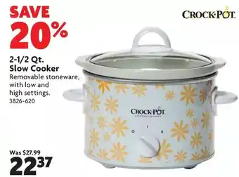 Home Hardware 2-1/2 qt. slow cooker offer