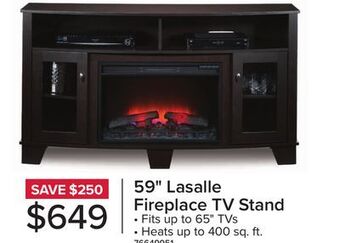 Leon's Lasalle fireplace tv credenza - espresso offer