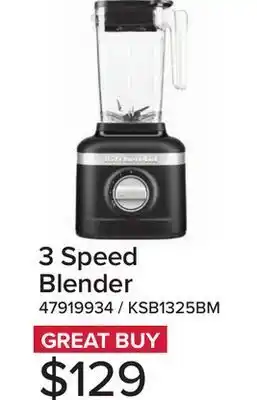 Leon's Kitchenaid k150 3 speed blender black matte - ksb1325bm offer