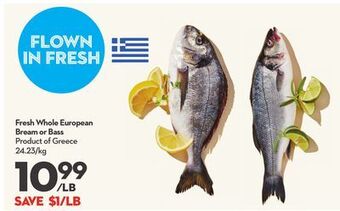 Longo's Fresh whole european bream or bass offer