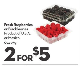 Longo's Fresh raspberries or blackberries offer