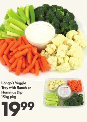 Longo's Longo's veggie tray with ranch or hummus dip offer