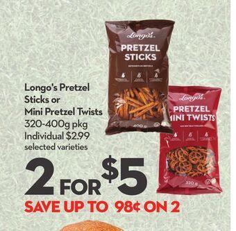 Longo's Longo's pretzel sticks or mini pretzel twists offer