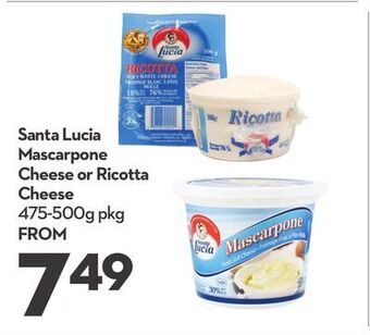 Longo's Santa lucia mascarpone cheese or ricotta cheese offer