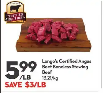 Longo's Longo's certifi ed angus beef boneless stewing beef offer