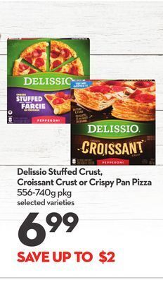 Longo's Delissio stuff ed crust, croissant crust or crispy pan pizza offer