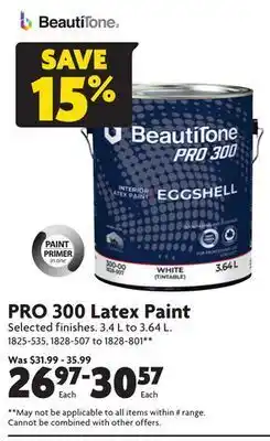 Home Hardware Beautitone pro 300 latex paint offer