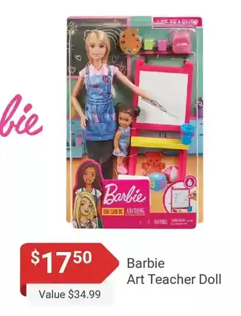 Samko & Miko Toy Warehouse Barbie art teacher doll offer