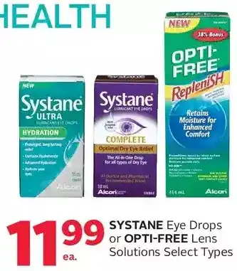 Rexall Systane eye drops or opti-care lens offer