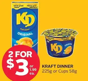 Rexall Kraft dinner or cups offer