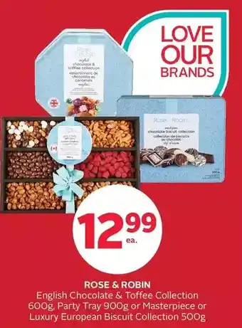 Rexall Rose & robin english chocolate & toffee collection, party tray or masterpiece or luxury european biscuit collection offer