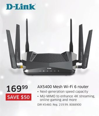The Source D-link ax5400 mesh wi-fi 6 router offer