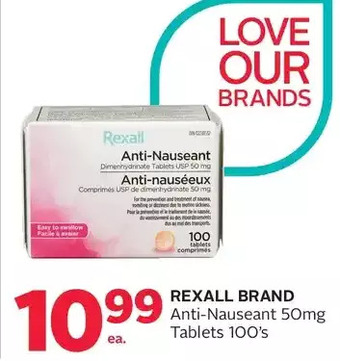 Rexall Rexall brand anti-nauseant tablets offer