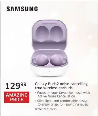 The Source Samsung galaxy buds2 noise-cancelling true wireless earbuds offer