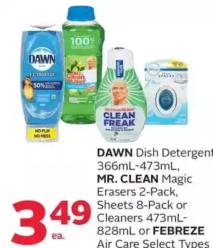 Rexall Dawn dish detergent, mr. clean magic erasers or cleaners or febreze air care offer