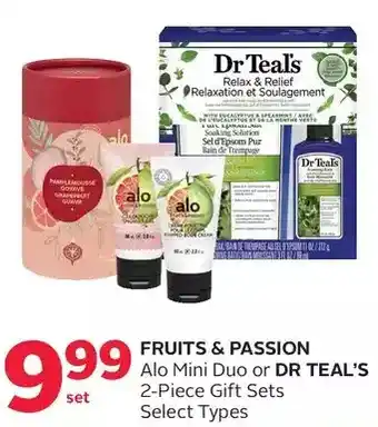 Rexall Fruits & passion alo mini duo or dr teal's 2-piece gift sets offer