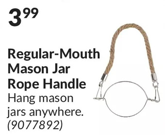 Princess Auto Regular-mouth mason jar rope handle offer