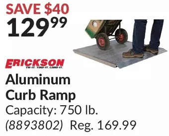 Princess Auto Erickson aluminum curb ramp offer