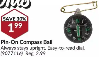 Princess Auto Pin-on compass ball offer