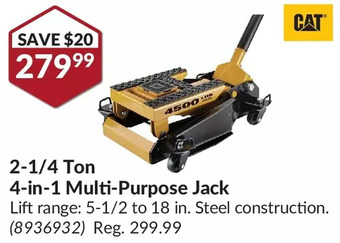 Princess Auto Cat 2-1/4 ton 4-in-1 multi-purpose jack offer