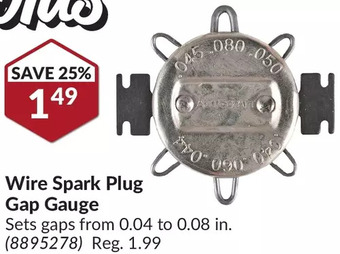 Princess Auto Wire spark plug gap gauge offer
