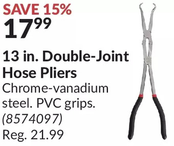 Princess Auto 13 in. double-joint hose pliers offer