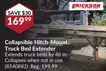 Princess Auto Erickson collapsible hitch-mount truck bed extender offer