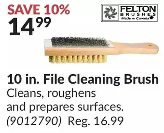 Princess Auto 10 in. file cleaning brush offer