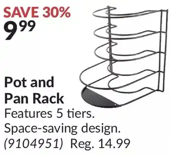Princess Auto Pot and pan rack offer