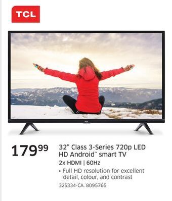 The Source Tcl 32" class 3-series 720p led hd android smart tv offer