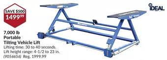 Princess Auto Ideal 7,000 lb portable tilting vehicle lift offer