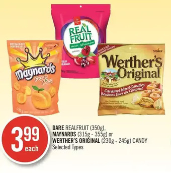 Shoppers Drug Mart Dare realfruit, maynards or werther's original candy offer
