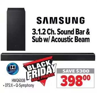 2001 Audio Video Samsung 3.1.2 ch. sound bar & sub w/acoustic beam offer