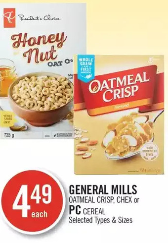 Shoppers Drug Mart General mills oatmeal crisp, chex or pc cereal offer