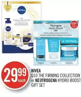 Shoppers Drug Mart Nivea q10 the firming collection or neutrogena hydro boost gift set offer