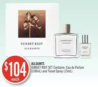 Shoppers Drug Mart Allsaints sunset riot set contains: eu de parfum and travel spray offer