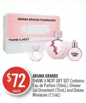 Shoppers Drug Mart Ariana grande thank u next gift set offer