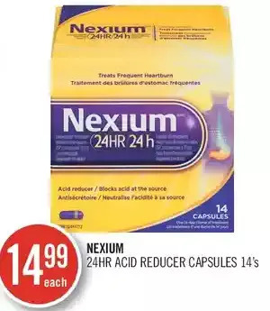 Shoppers Drug Mart Nexium 24hr acid reducer capsules offer