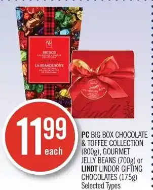 Shoppers Drug Mart Pc big box chocolate & toffee collection, gourmet jelly beans or lindt lindor gifting chocolates offer