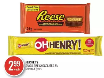 Shoppers Drug Mart Hershey's snack size chocolates offer