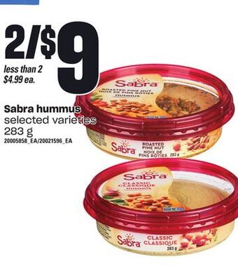 Loblaws Sabra hummus, 283 g offer
