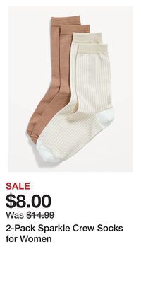 Old Navy 2-pack sparkle crew socks for women offer
