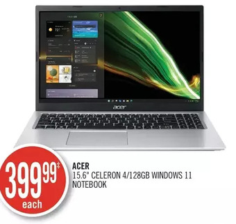 Shoppers Drug Mart Acer 15.6" celeron 4/128gb windows 11 notebook offer