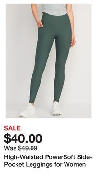Old Navy High-waisted powersoft side-pocket leggings for women offer
