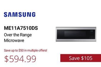 Canadian Appliance Source Samsung over the range microwave offer