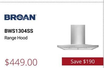 Canadian Appliance Source Broan range hood offer