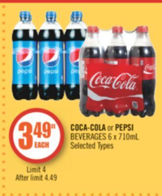 Shoppers Drug Mart Coca-cola or pepsi beverages offer