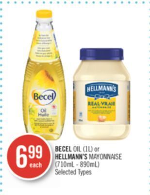 Shoppers Drug Mart Becel oil (1l) or hellmann's mayonnaise (710ml - 890ml) offer